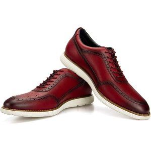 Men's Red Oxford Dress Lightweight lace-up Fashion Shoes